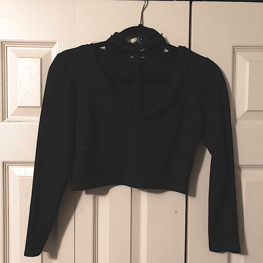 Bebe Crop Top with attached Lace Choker